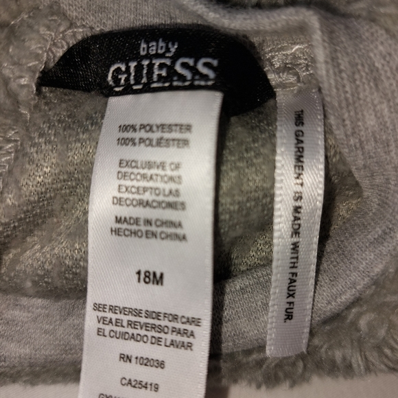 Guess Furry Sweatsuit, Girl's 18M, EUC - Picture 5 of 9
